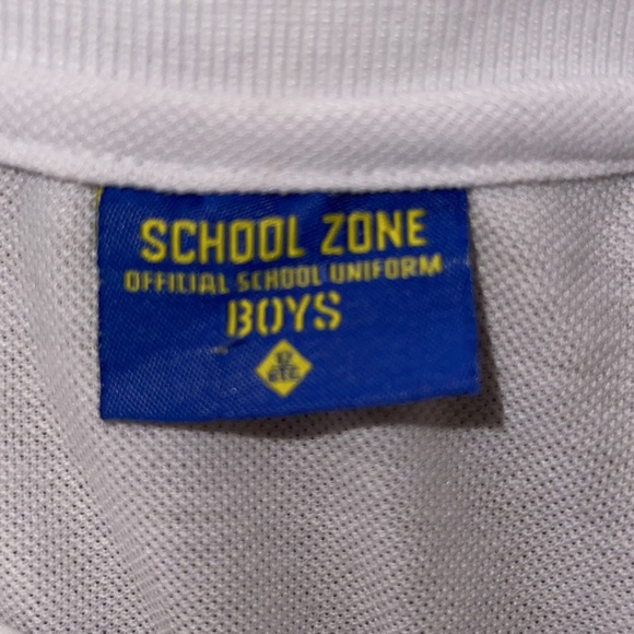 School Zone | Boys Basic White Polo Style Short Sleeve Shirt - Picture 5 of 5